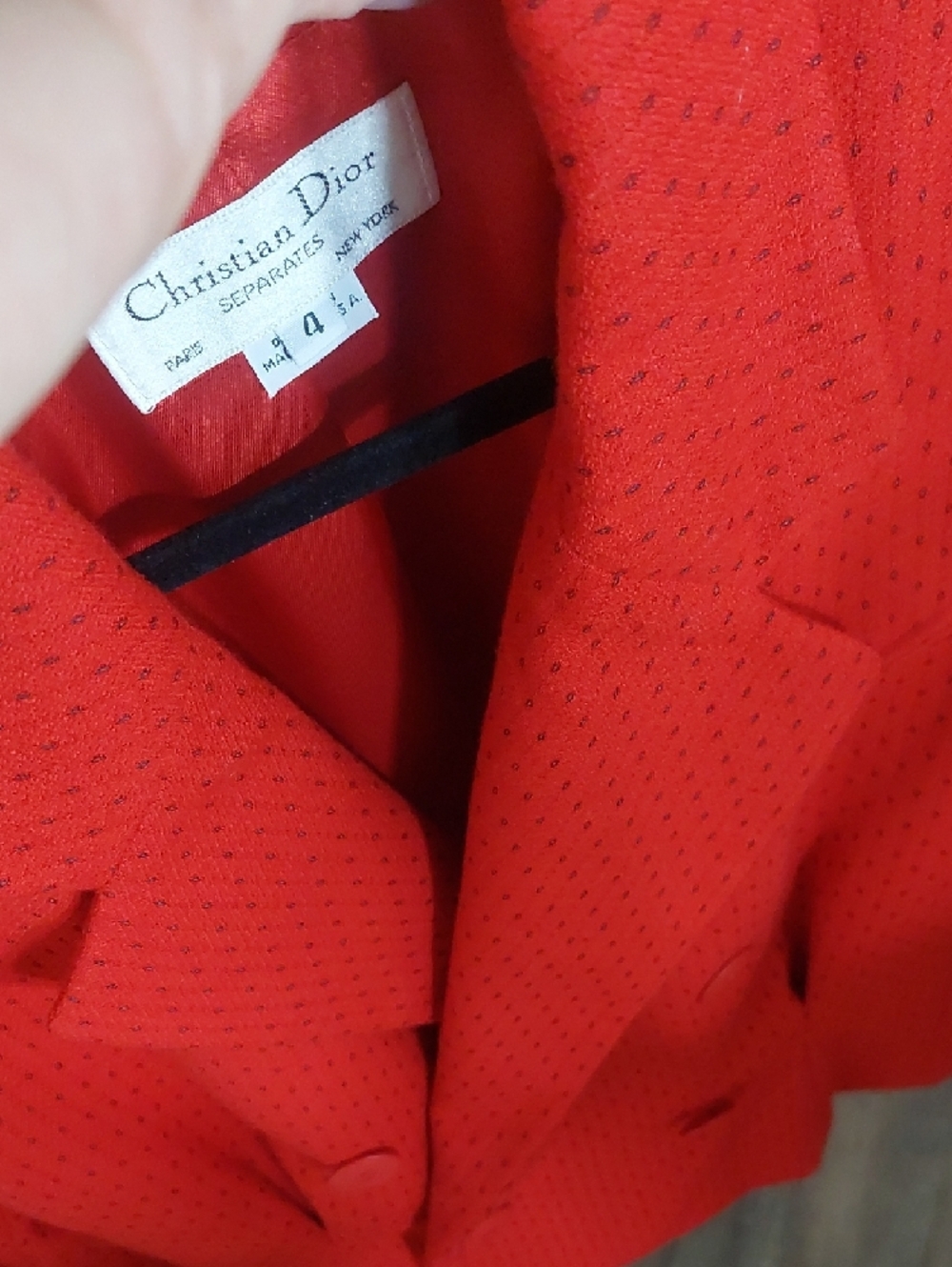 Dior VINTAGE Red Double-Breasted CROPPED Jacket - Picture 8 of 11